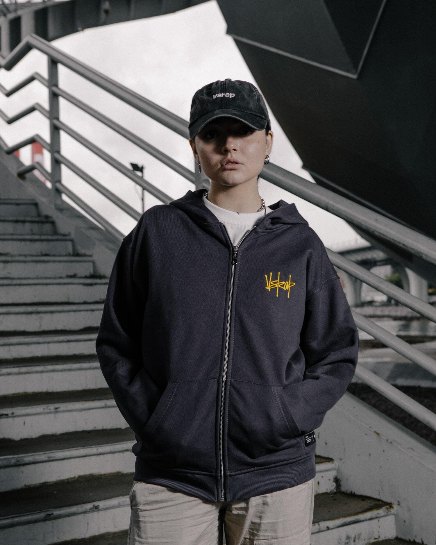 Кепка "VSRAP" grey / white logo