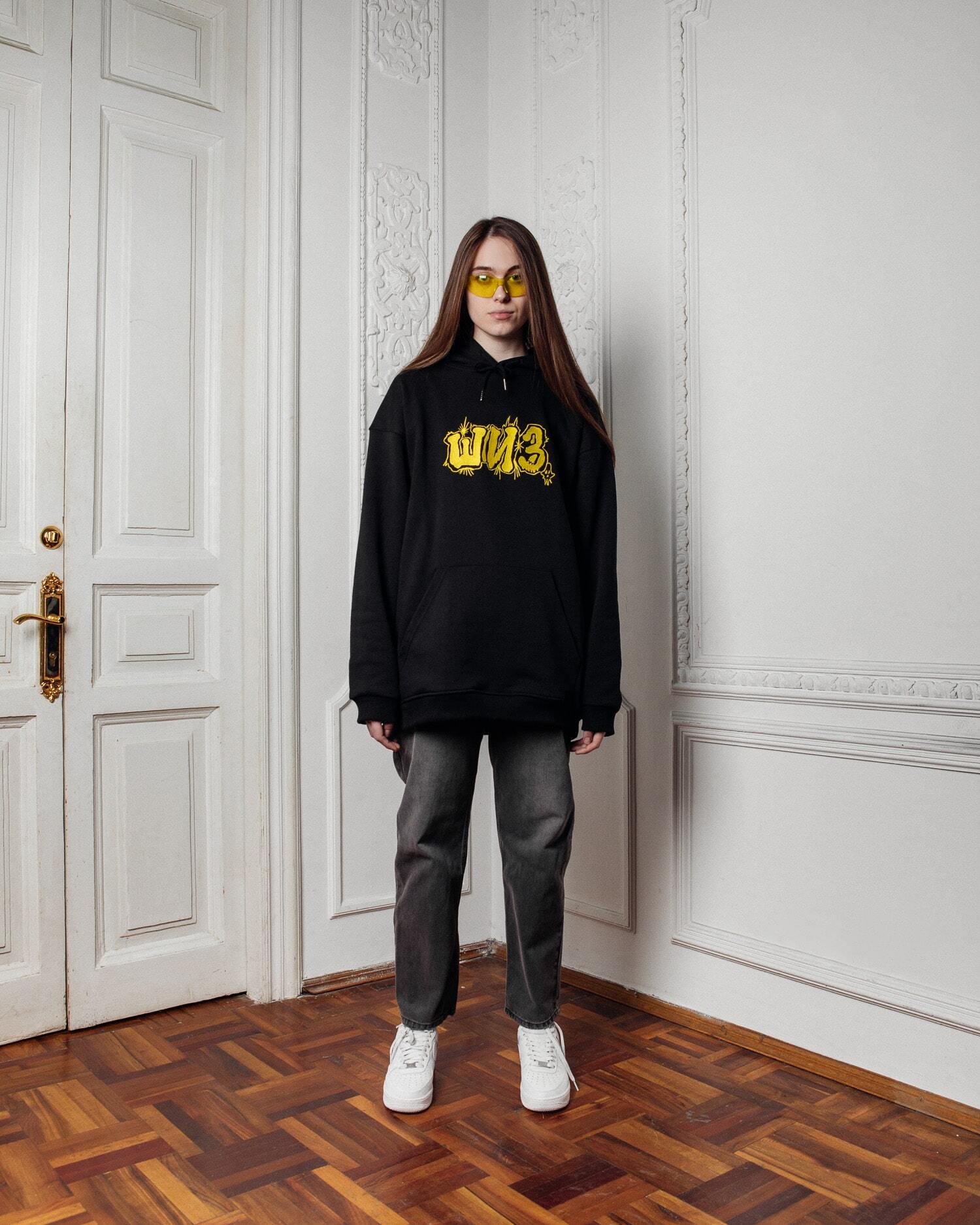 Худи "Шиз" black by ANTIHYPE X CUROMUSHKA