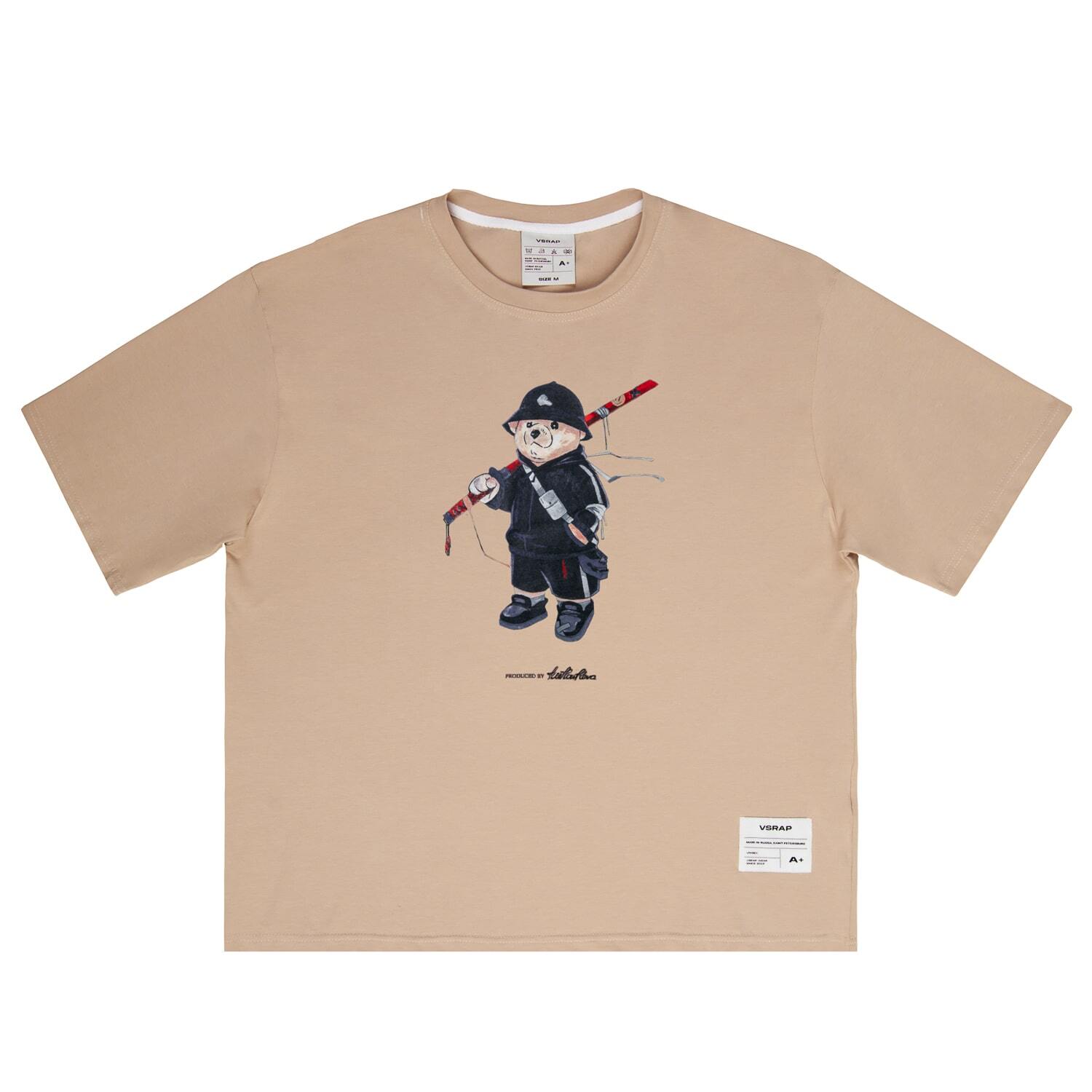 Футболка "Samurai Bear" beige