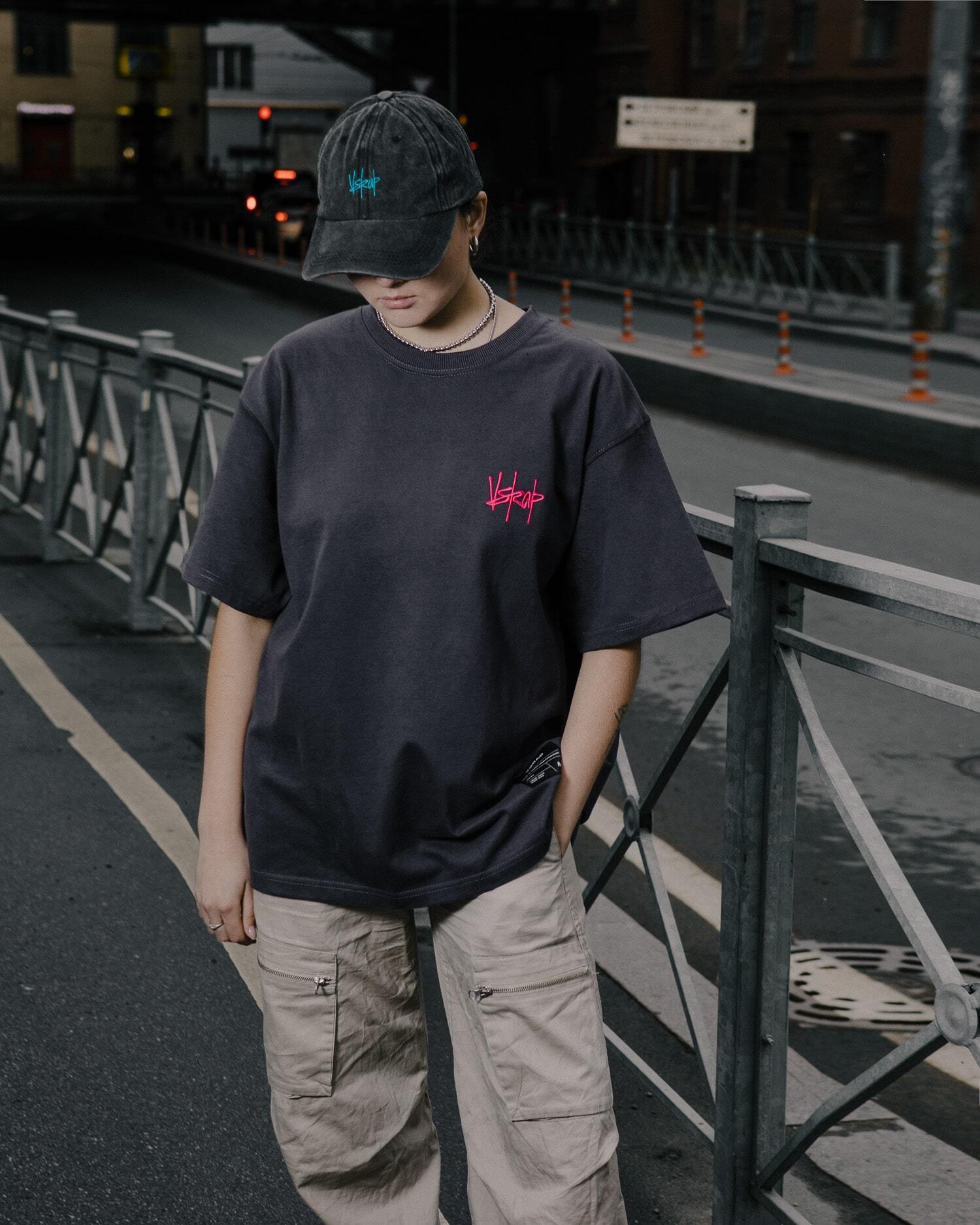 Кепка "VSRAP" grey / blue tag