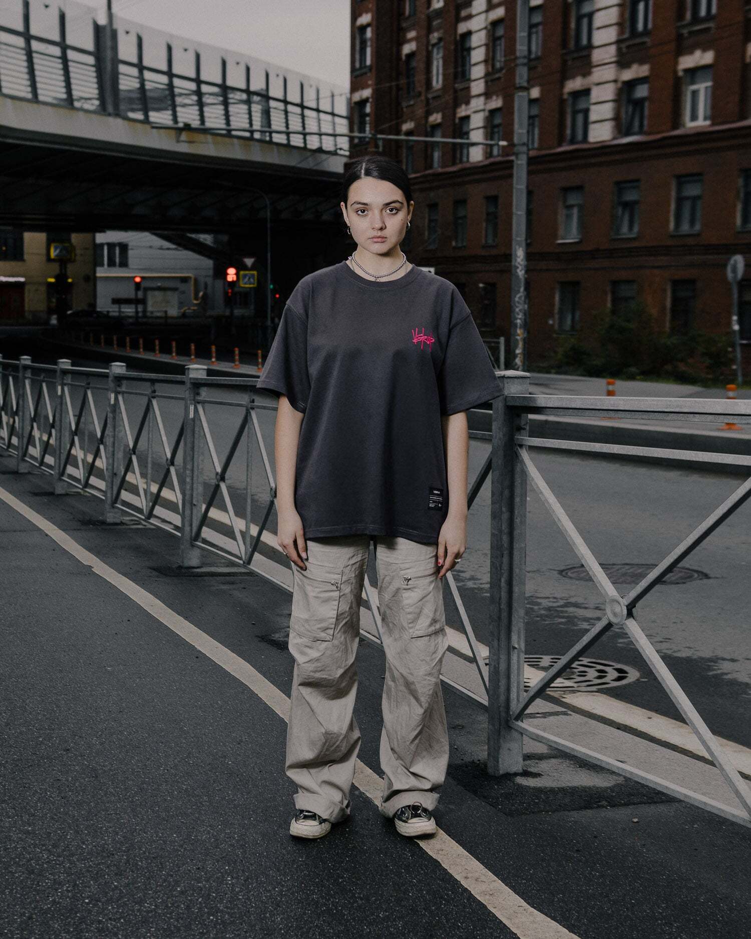 Футболка "VSRAP basic" tag logo / grey