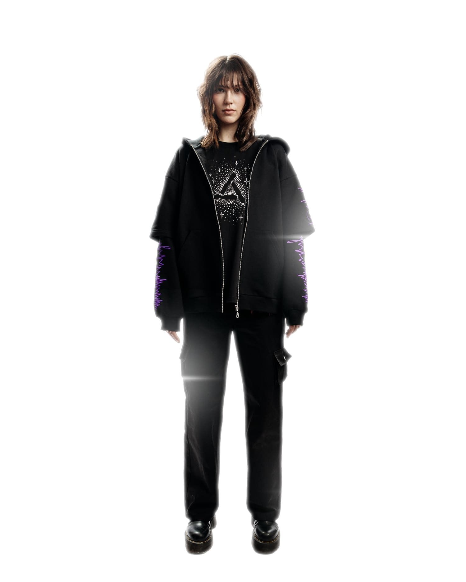 Худи "акустика" purple zip