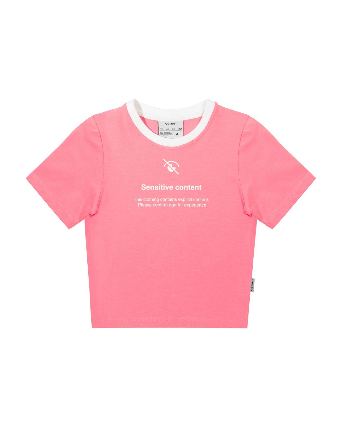 Кроп-топ "Sensitive сontent" pink